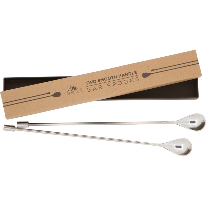 A Bar Above Bar Spoon Set, Spiral Handle, Stainless Steel Mixing Spoons for Cocktail Mixer Set, to Stir and Layer, Basic Professional or Home Bars Accessories (Stainless Steel, Smooth) - Image 1